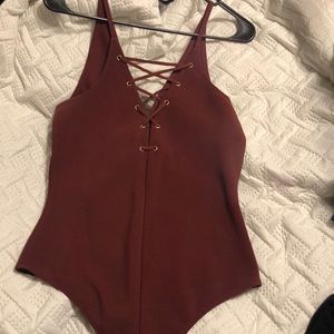 Burgundy bodysuit